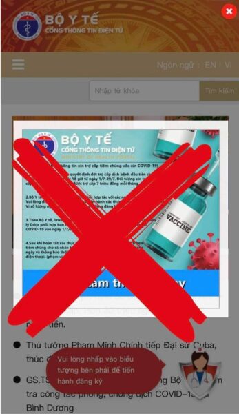 Cảnh báo: Trang web giả mạo cổng thông tin điện tử của Bộ Y tế